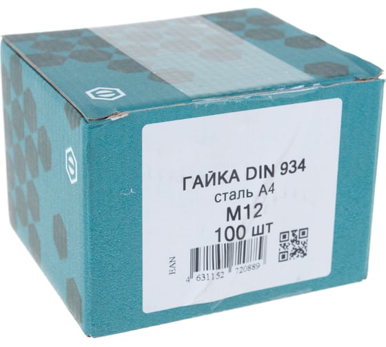 Гайка ЦКИ DIN934 M12 нерж. A4 100 шт 58896
