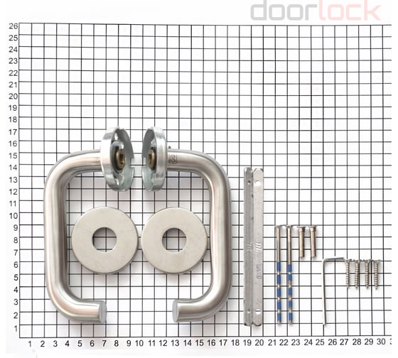 Ручка Doorlock DL 038/F-55 U-form Rt нержавеющая сталь универсальный монтаж, DLshtift, розетка 55 мм, шпиндель 8 мм, OEM 73328