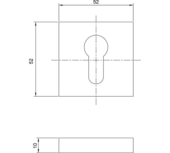 Ключевина под цилиндр Doorlock DL ES02/S/С MBSN матовый никель, квадратная розетка, 1 шт 73376