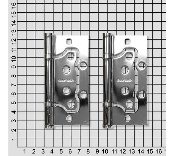 Петля карточная без врезки Doorlock H100/76/2BB CP полированный хром, 100x76x2,5мм, 2 шт 77021
