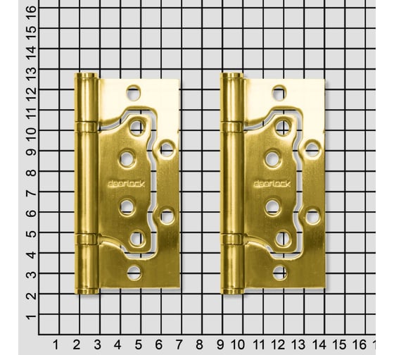 Петля карточная без врезки Doorlock H100/76/2BB PB полированная латунь, 100x76x2,5мм, 2 шт 77023