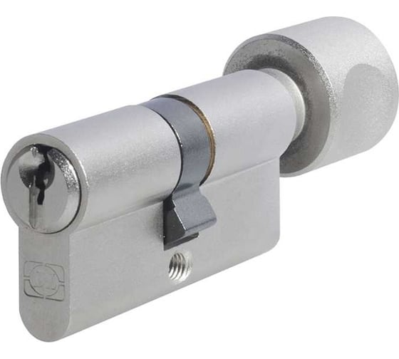 Цилиндр Doorlock DL Standard 45xK45 мм, PN матовый никель, с поворотной кнопкой, 3 ключа 72042