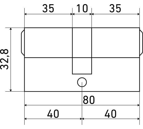 Цилиндровый механизм Стандарт MAX 80 (40x40) AB 5 ключей перф., ключ/ключ 16022