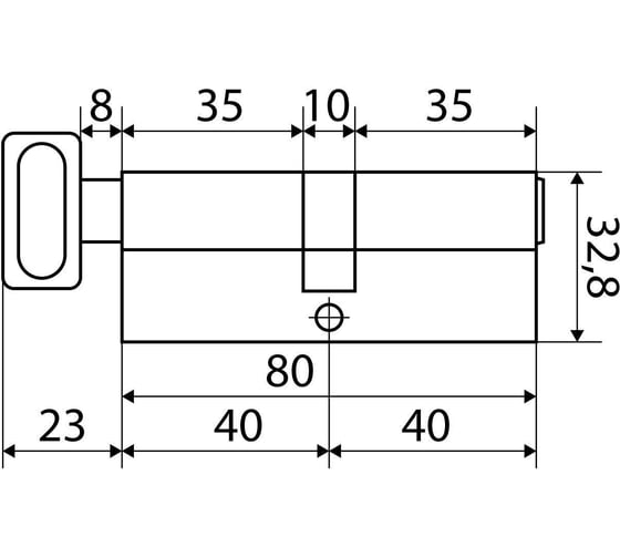 Цилиндровый механизм Стандарт MAX 80 (40x40В) SB 5 ключей перф., ключ/верт. 16033