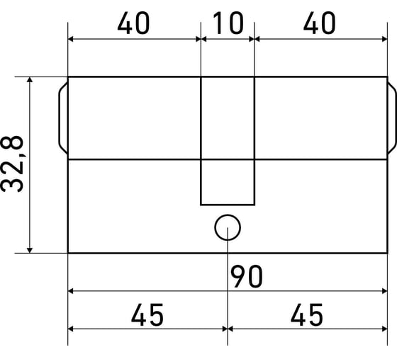 Цилиндровый механизм Стандарт MAX 90 (45x45) SB 5 ключей перф., ключ/ключ 16025