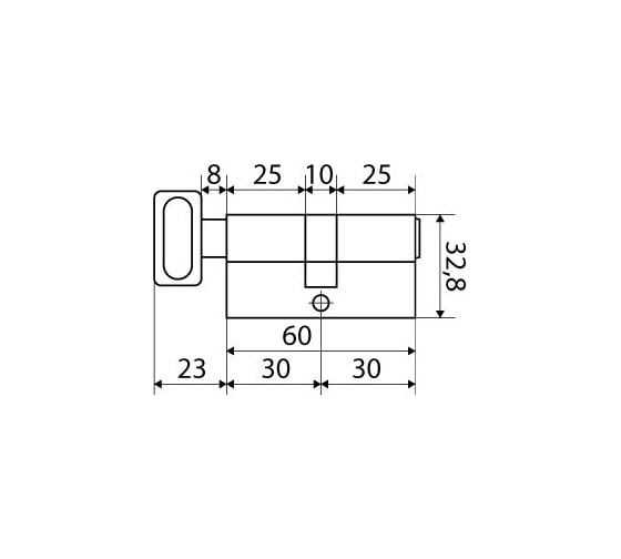 Цилиндровый механизм Стандарт MAX 60 (30x30В) SB 5 ключей перф., ключ/верт. 16028