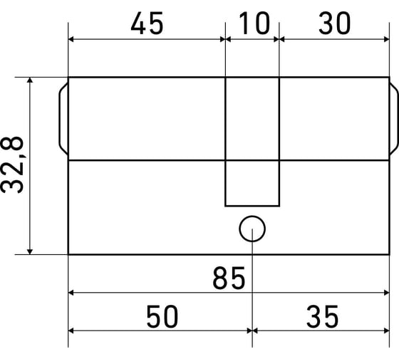 Цилиндровый механизм Стандарт MAX 85 (35x50) SN 5 ключей перф., ключ/ключ 16024