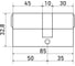 Цилиндровый механизм Стандарт MAX 85 (35x50) SN 5 ключей перф., ключ/ключ 16024 3