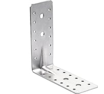 Перфорированная угловая пластина Suki 150x150x60x2.5 мм, усиленная, белый цинк 158480