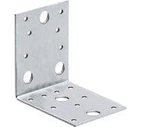 Перфорированная угловая пластина Suki 90x90x65x2.5 мм, белый цинк 158440