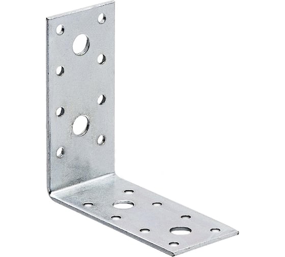 Перфорированная угловая пластина Suki 90x90x40x2.75 мм, белый цинк 158390 1