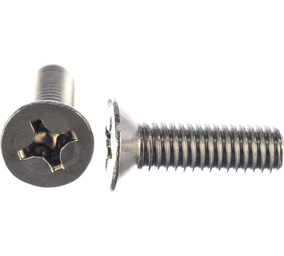 Потайной винт КРЕП-КОМП нержавейка, DIN965 А2 6х20 20шт впн620мф 1