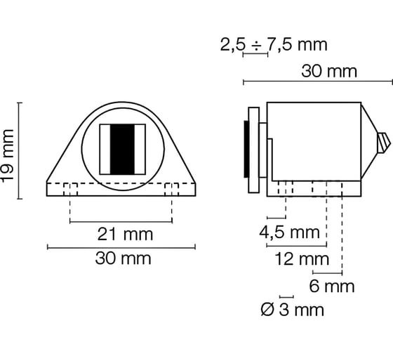 Магнит Maco усилие 6 кг 30x30 черный CHS.0046.N