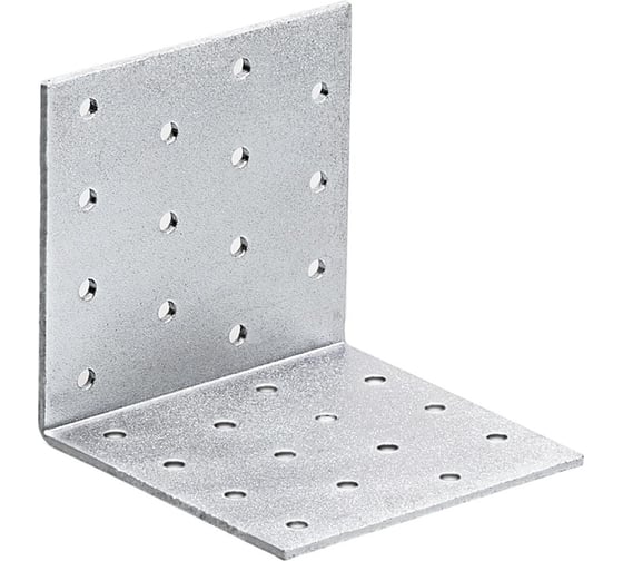 Перфорированная угловая пластина Suki 80x80x80x2,5 мм белый цинк 1 шт 158380 1