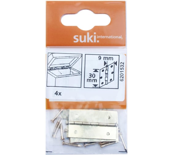 Петля для шкатулки Suki 18x30x0,5 латунированнный 4 шт 159500
