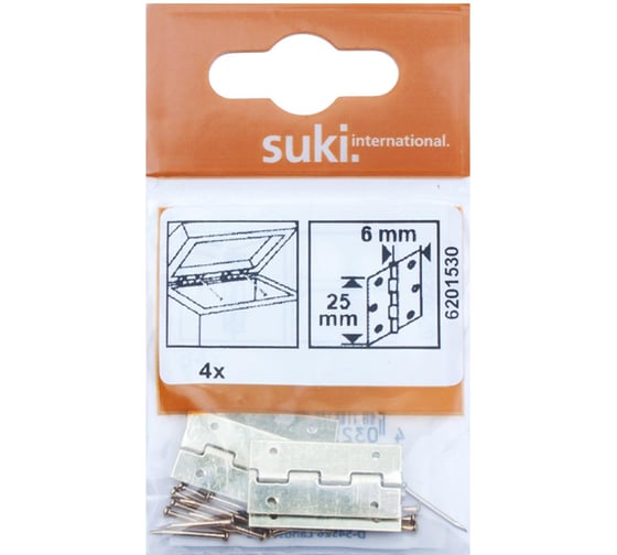 Петля для шкатулки Suki 12x25x0,5 латунированная 4 шт 159490