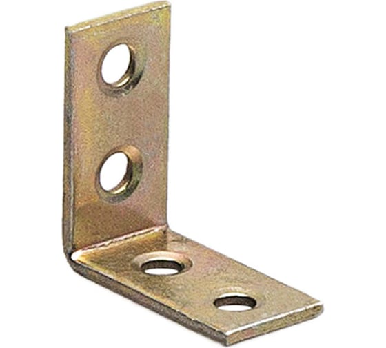 Крепежный мебельный уголок Suki 25x25x10x2,0мм латунированный 4 шт 159130