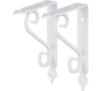 Кронштейны для полки Larvij Мадрид, 2 шт., 11x14,5 cм, нагрузка до 16 кг, цвет белый L7635WHх2