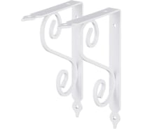 Кронштейны для полки Larvij Мадрид, 2 шт. 14,5x19 см, нагрузка до 18 кг, цвет белый L7636WHх2