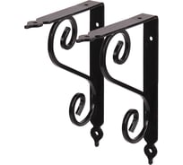 Кронштейны для полки Larvij Мадрид 2 шт., 14,5x19 см, нагрузка до 18 кг, цвет черный L7636BLх2