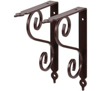 Кронштейны для полки Larvij Мадрид 2 шт., 14,5x19 см, цвет черный с бронзовыми переливами L7636ABх2