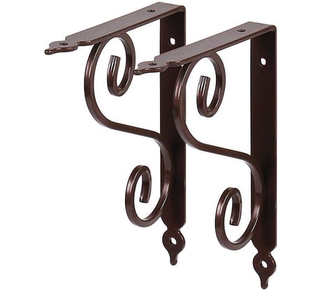 Кронштейны для полки Larvij Мадрид 2 шт., 14,5x19 см, цвет черный с бронзовыми переливами L7636ABх2