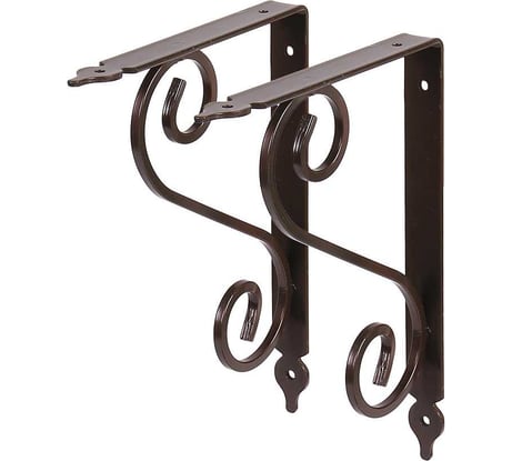 Кронштейны Larvij уголки для полки 2 шт. Мадрид 240x195 мм, цвет Антик бронза L7637ABх2