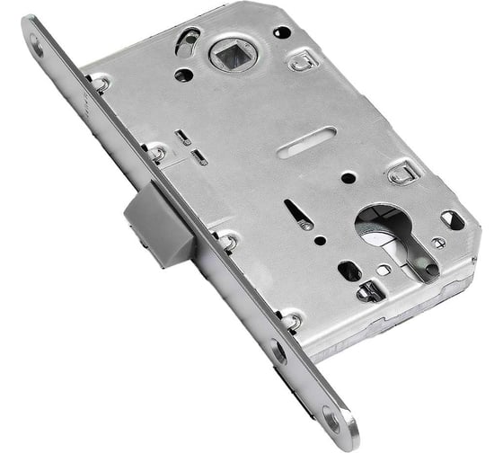 Корпус замка Doorlock V 431/С/50/85/18/SCr, матовый хром, под цилиндр, бэксет 50 мм, межосевое расстояние 85 мм, фронтальная планка шириной 18 мм 79120