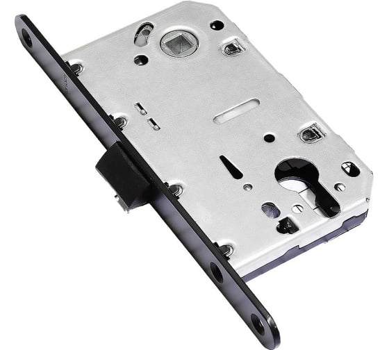 Корпус замка Doorlock V 431/С/50/85/18/Black, черный, под цилиндр, бэксет 50 мм, межосевое расстояние 85 мм, фронтальная планка шириной 18 мм 79122 1
