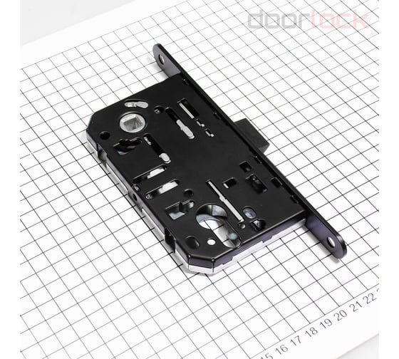 Корпус замка Doorlock V 431/С/50/85/18/Black, черный, под цилиндр, бэксет 50 мм, межосевое расстояние 85 мм, фронтальная планка шириной 18 мм 79122