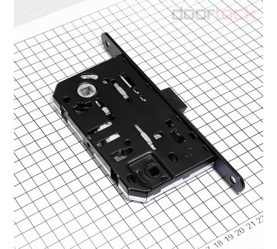 Корпус замка Doorlock V 432/WC/50/96/18/Black, черный, WC, бэксет 50 мм, межосевое расстояние 96 мм, фронтальная планка шириной 18 мм, шток 6x6мм 79123