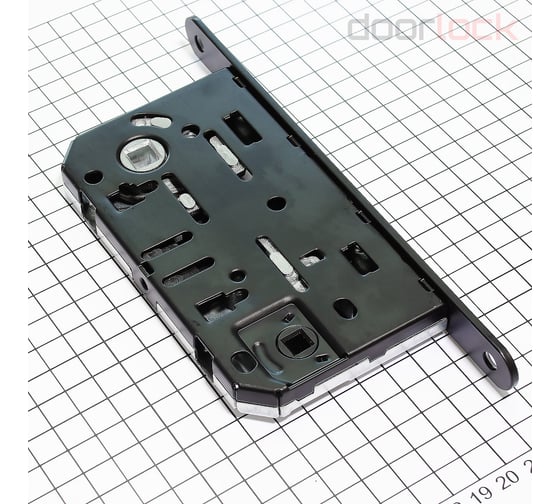 Корпус замка с магнитной защелкой Doorlock DL452M/WC/50/96/18/Black, черный, WC, бэксет 50 мм, межосевое расстояние 96 мм 75293