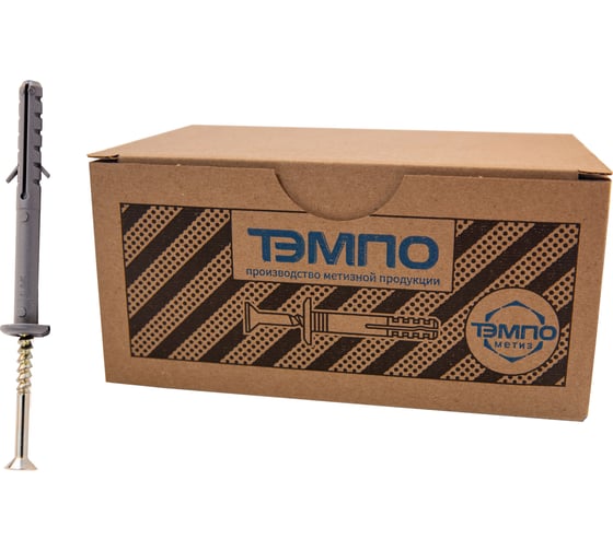 Дюбель-гвоздь грибовидный ООО "Тэмпо-Метиз" серый УС 6x60, цинк 150 шт 113101