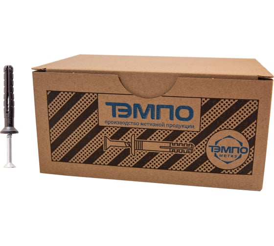 Дюбель-гвоздь потайной ООО "Тэмпо-Метиз" черный УС 6x40, цинк 200 шт 421853