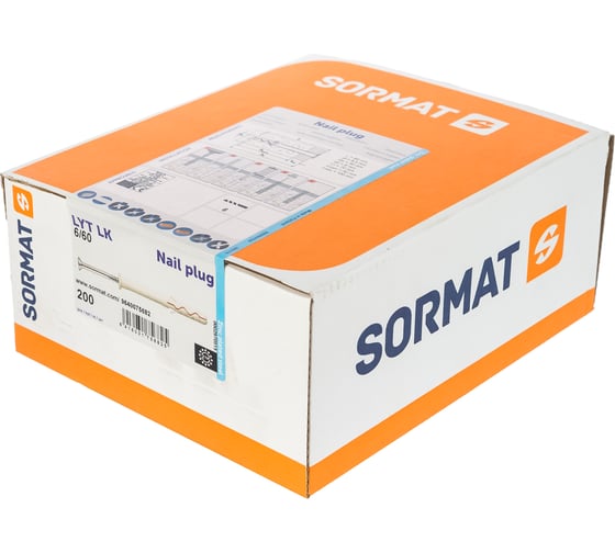 Дюбель-гвоздь SORMAT LYT LK SP 6/60, оцинкованный 9640075682