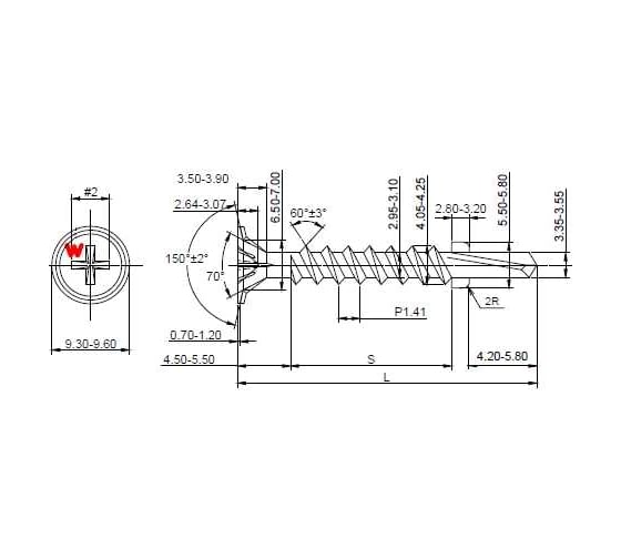 Саморез для облицовочных панелей HARDWEX ТМ HWX2-GE-P9-4.2x50 мм, Phillips №2, GREY E-COAT, 250 5190040932463
