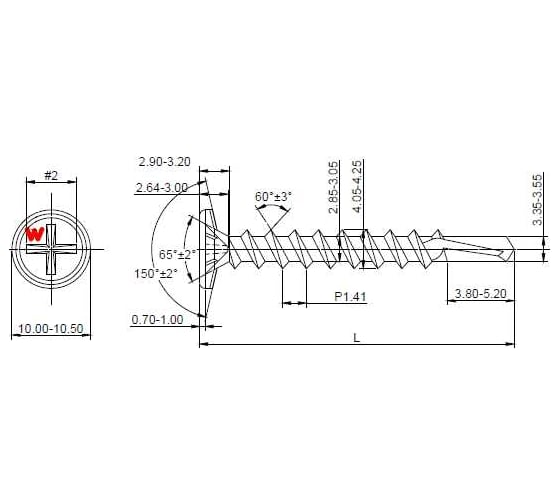 Саморез для облицовочных панелей HARDWEX ТМ HWX2-GG-P5-4.2x25 мм, Phillips №2, GREY E-COAT, 1000 5190040932487
