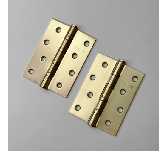 Дверная петля VETTORE 100×75×2.5-4BB SSG Сатинированное золото, 2шт 20641