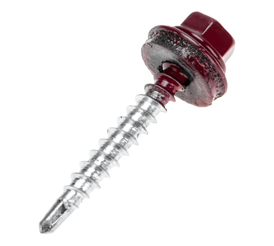 Кровельный саморез KRANZ 4,8x35мм, окрашенный RAL 3005,250 шт. 1203-4835-3