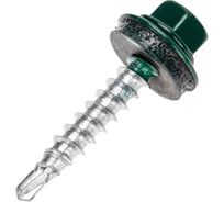 Саморез кровельный KRANZ 4,8x29мм, окрашенный, зеленый RAL 6005, 250 шт 1204-4829-3
