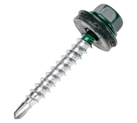 Кровельный саморез KRANZ 4,8x35мм, окрашенный RAL 6005, 250 шт. 1204-4835-3