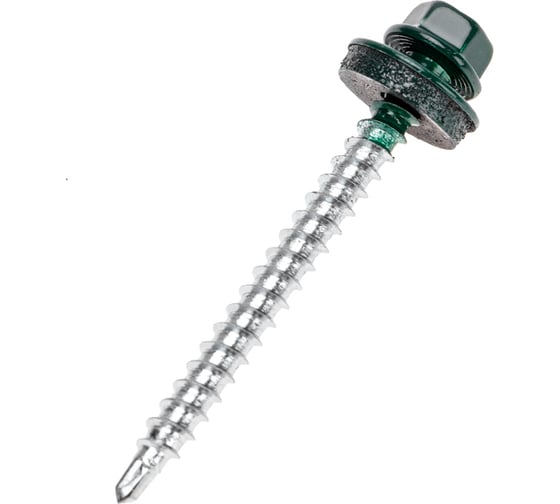 Кровельный саморез KRANZ 4,8x50мм, окрашенный RAL 6005, 150 шт. 1204-4850-3 1