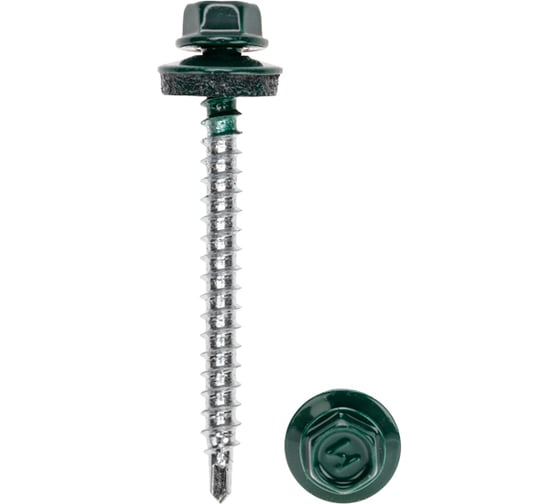 Кровельный саморез KRANZ 4,8x50мм, окрашенный RAL 6005, 150 шт. 1204-4850-3