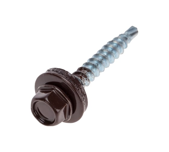 Кровельный саморез KRANZ 4,8x35 мм, окрашенный RAL 8017, 250 шт. 1202-4835-3