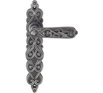 Дверная ручка на длинной накладке GENESIS ARABESCO BL. SILVER PS 940000000398