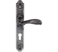 Дверная ручка на длинной накладке GENESIS FLOR BL. SILVER CL 940000000406