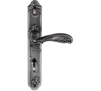 Дверная ручка на длинной накладке GENESIS FLOR BL. SILVER 0L 940000000405