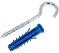 Шуруп НАКРЕПКО-крюк 5х50 с дюбелем 8 75 шт. 103813