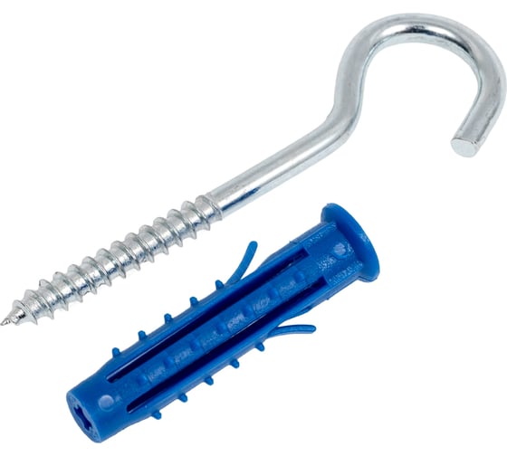 Шуруп НАКРЕПКО-крюк 5х50 с дюбелем 8 75 шт. 103813 1