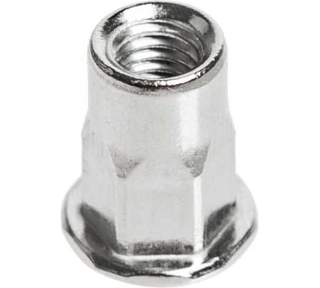 Заклепка-гайка ЦКИ М5х12 мм, плоская, 1/2 шестигранная, A2, под пакет 0.5-2.5 мм, 10 шт. 7754407